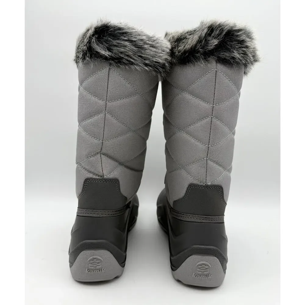 Kamik Kids SNOWANGEL Boots US 7 EU 39 Grey Blue Fleece Insulated Waterproof NIB
